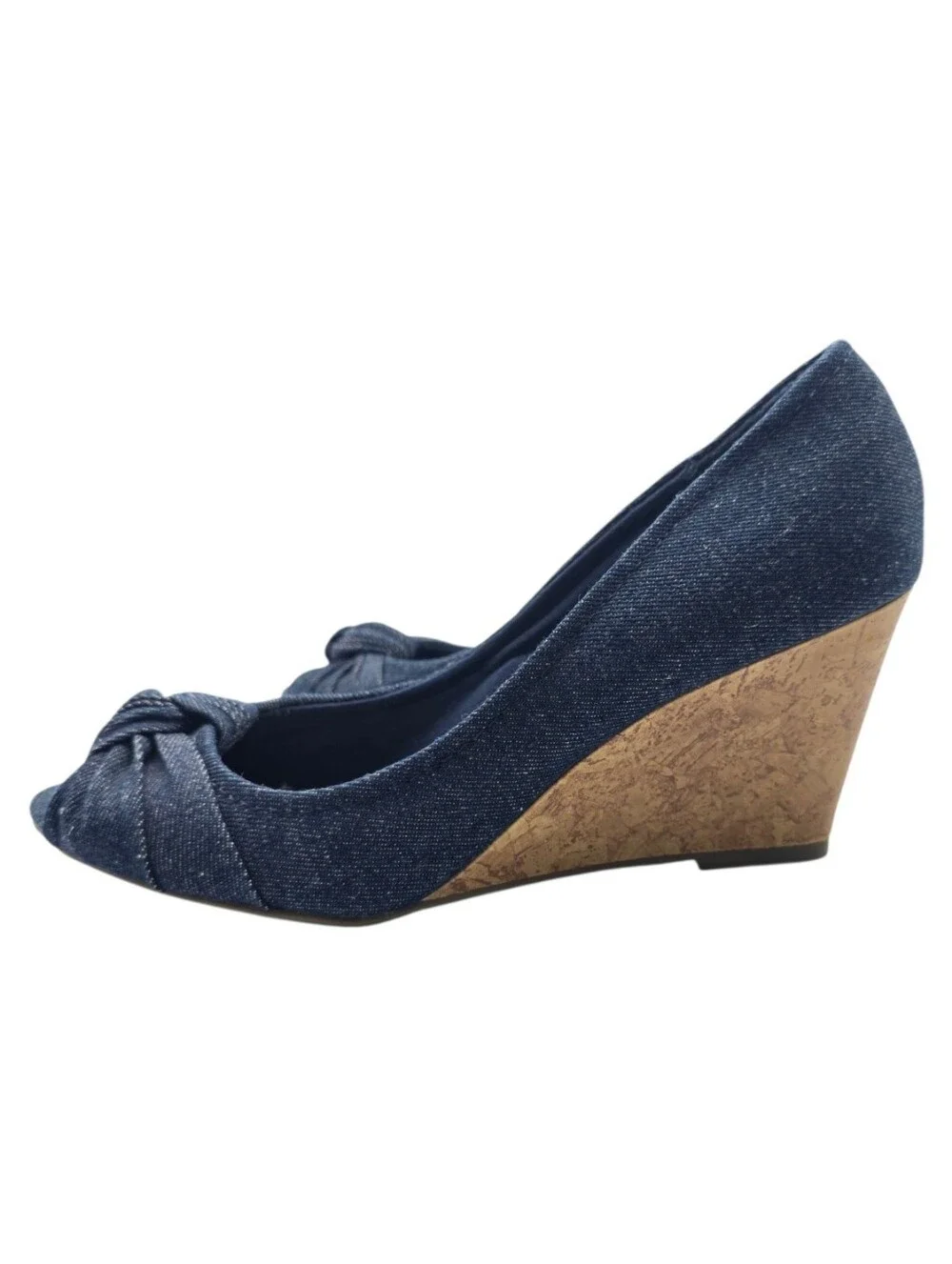 American Eagle By Payless Navy Peep-Toe Wedge Heels Size 9.5